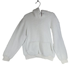 Drunk Elephant Jacket Sweatshirt Hoodie Womens White Cotton Sz Medium Cold Warm